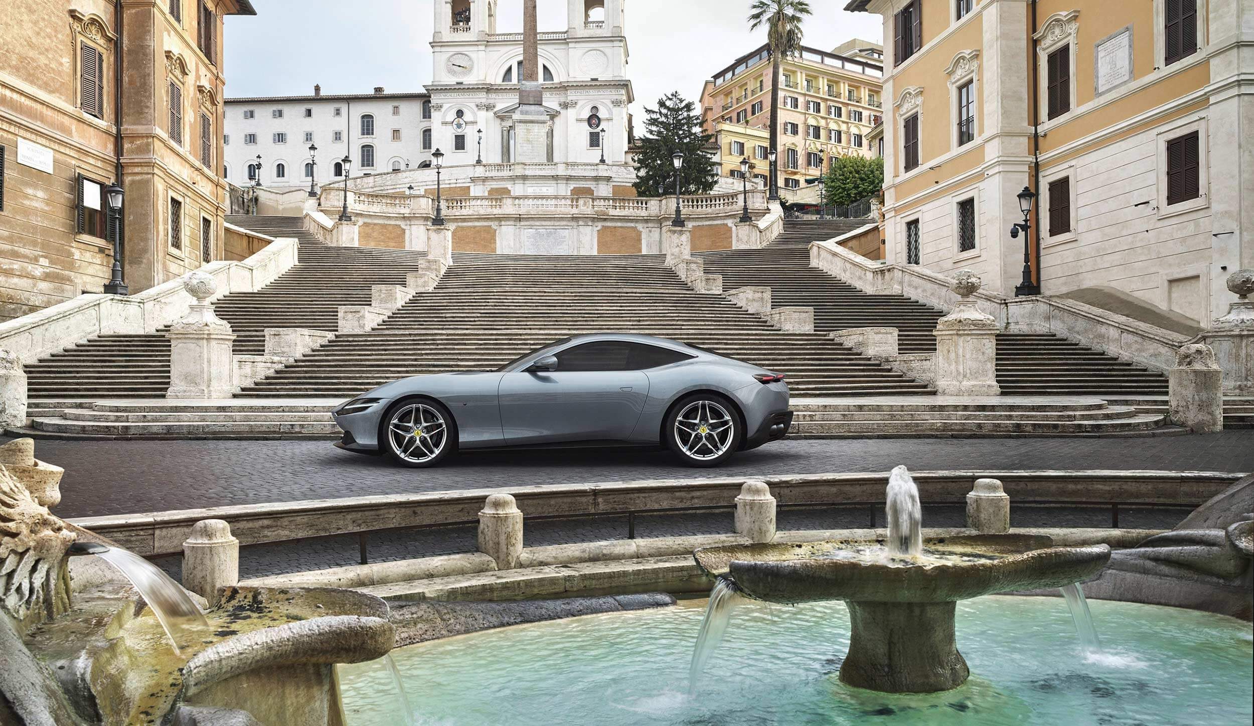 Ferrari near steps